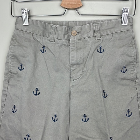Vineyard Vines | Khaki Shorts with Blue Anchors Embroidered Shorts; Size 16 - Picture 7 of 12
